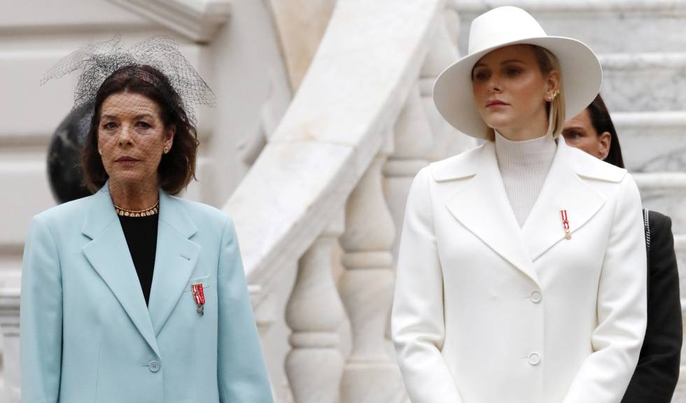 Carolina y Charlene de Mónaco, en las celebraciones del día nacional de Mónaco.