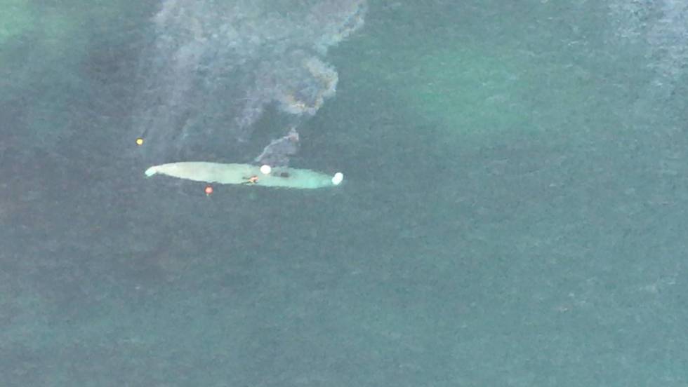 An aerial view of the submersible.