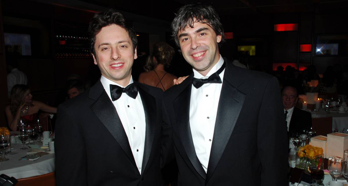 Sergei Brin y Larry Page, en la fiesta de Vanity Fair de los premios Oscar de 2007.