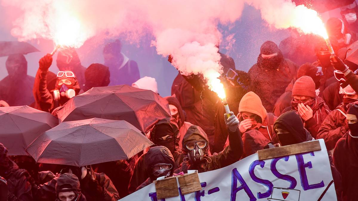 Manifestantes en Nantes.