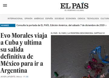 Portada de la edición digital de EL PAÍS América.