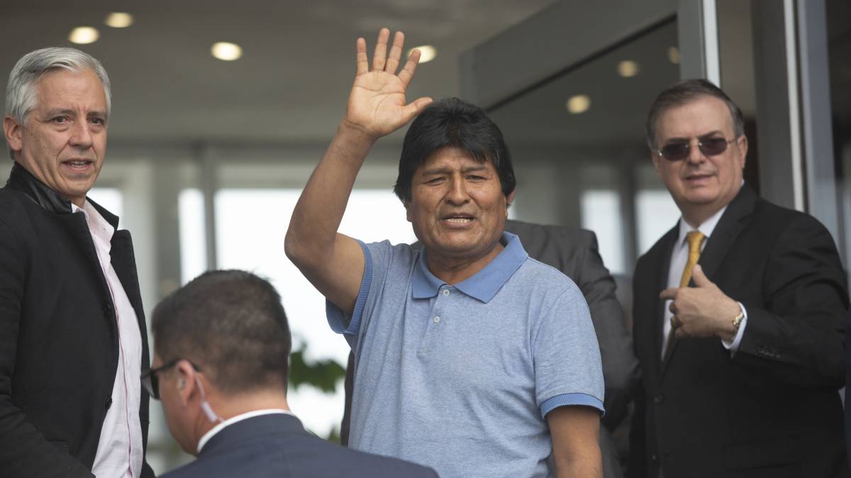 Evo Morales, tras llegar a México.