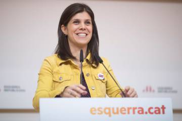 ERC spokesperson Marta Vilalta at a news conference on Monday.