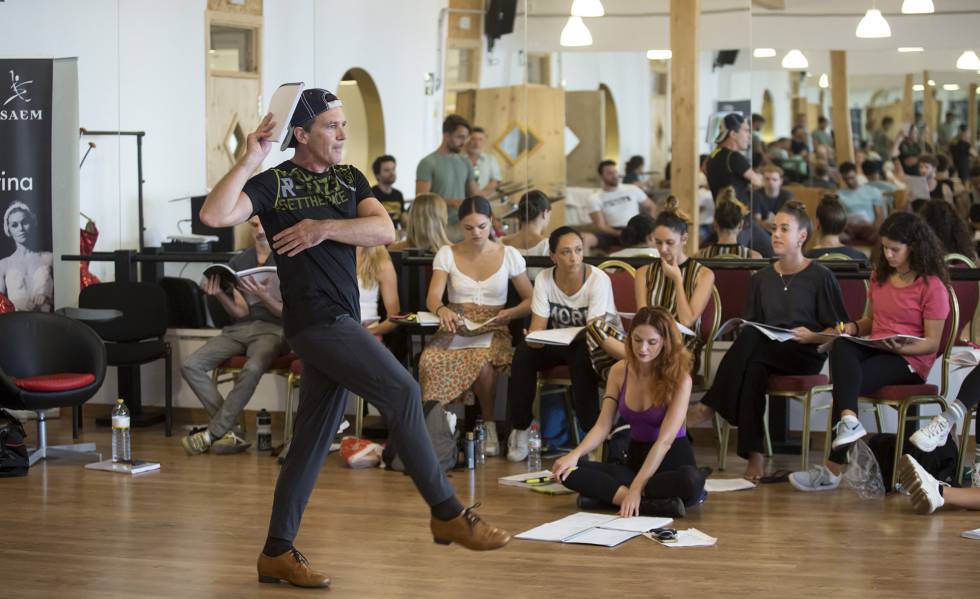 Antonio Banderas, en un ensayo de 'A Chorus Line', en Málaga, en septiembre.rn