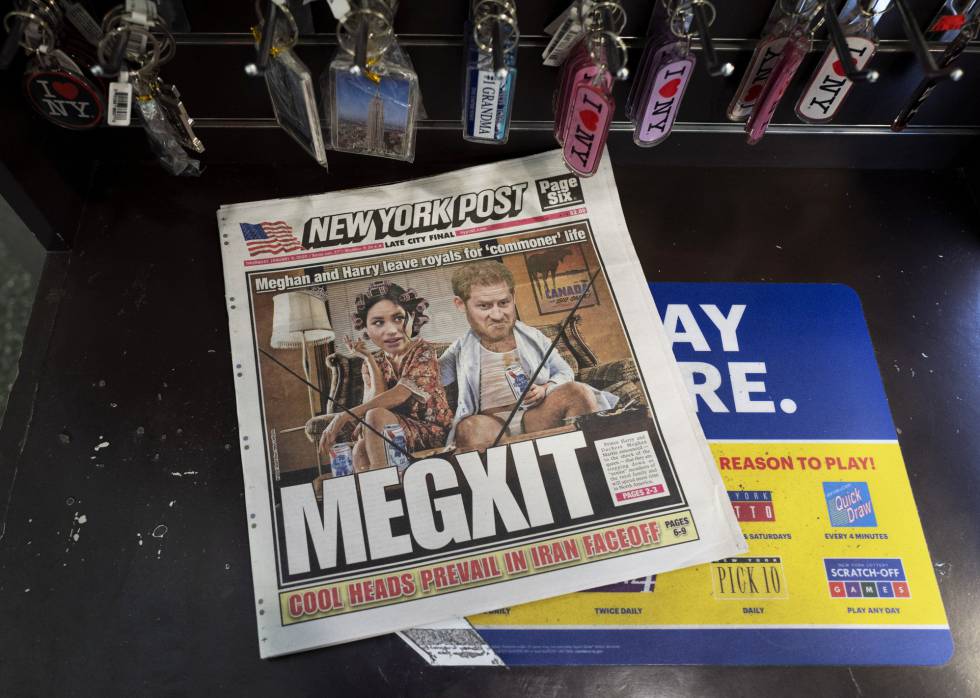 Portada del 'New York Post' con la noticia de los duques de Sussex.
