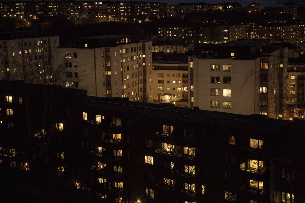 Vista nocturna del barrio de Jihad.
