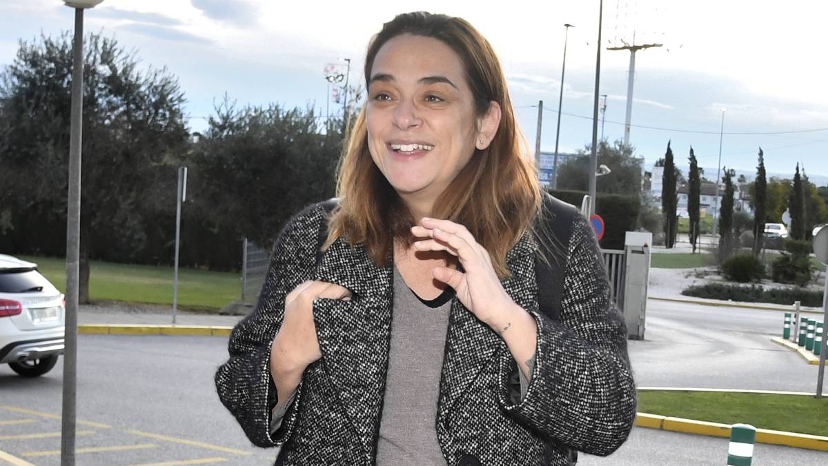 Toñi Moreno, a su llegada al hospital de Sevilla, este martes.