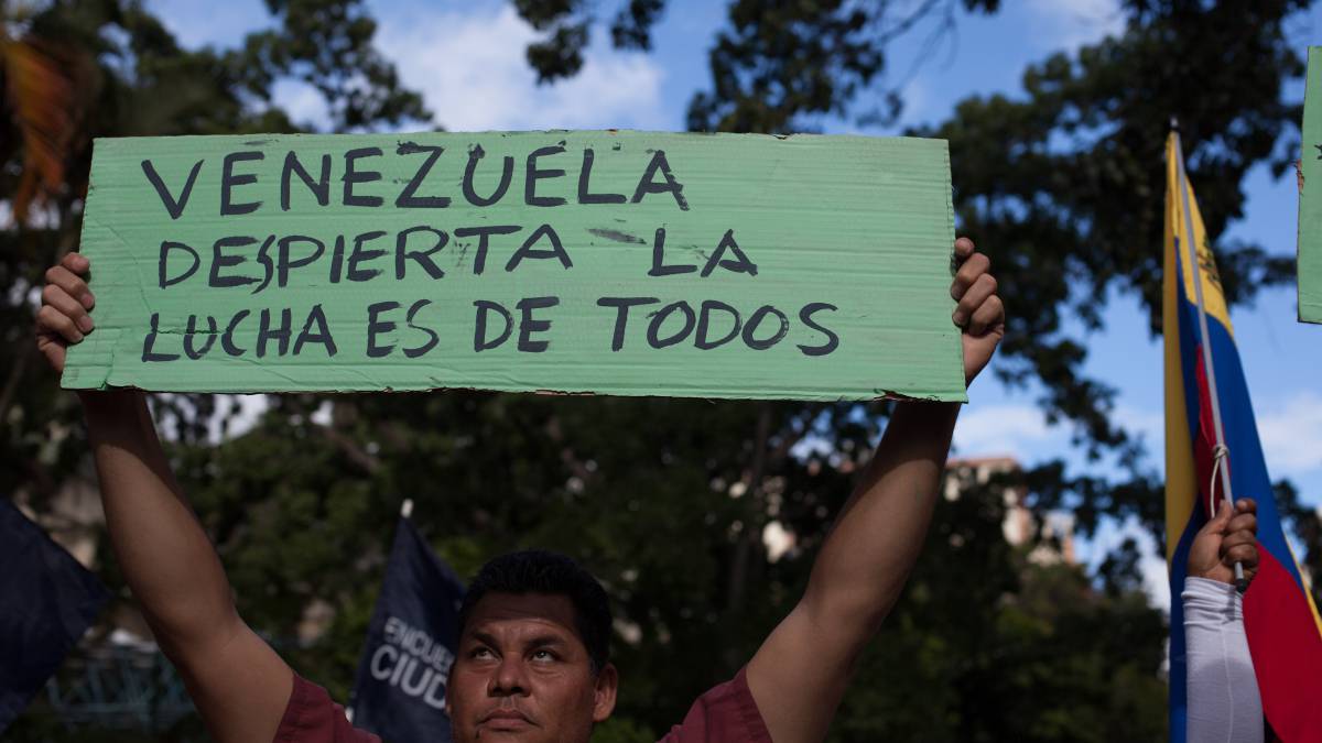 Un manifestante venezolano, el 11 de enero.