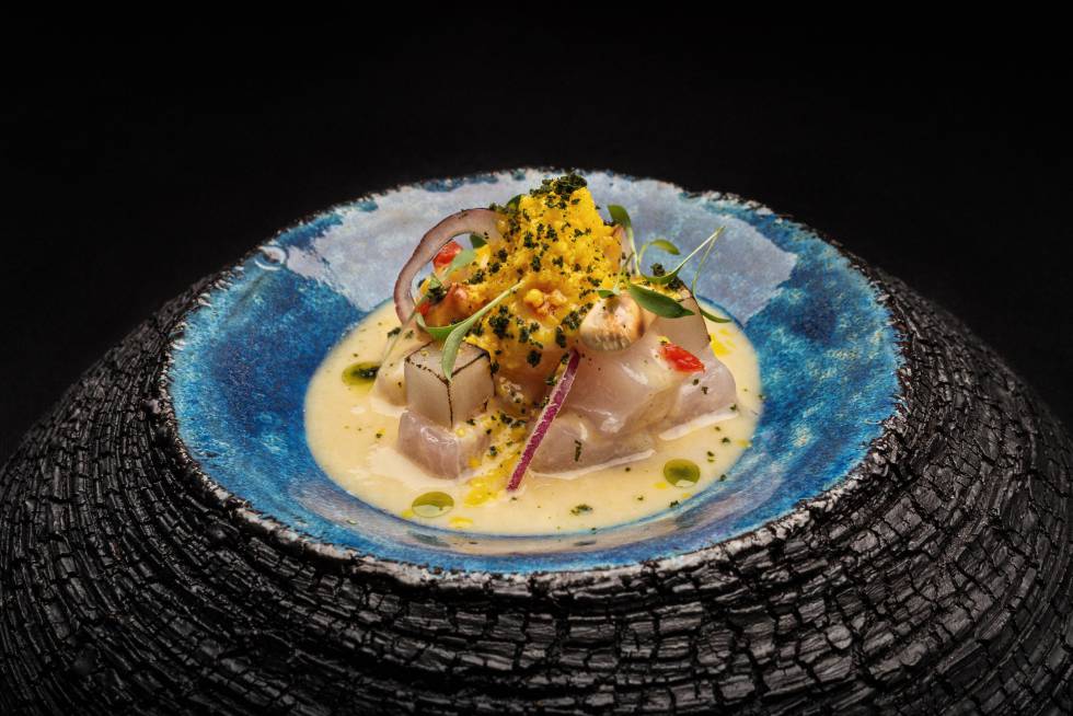 Cebiche de lubina. Restaurante Abama de Martin Berasategui, Tenerife