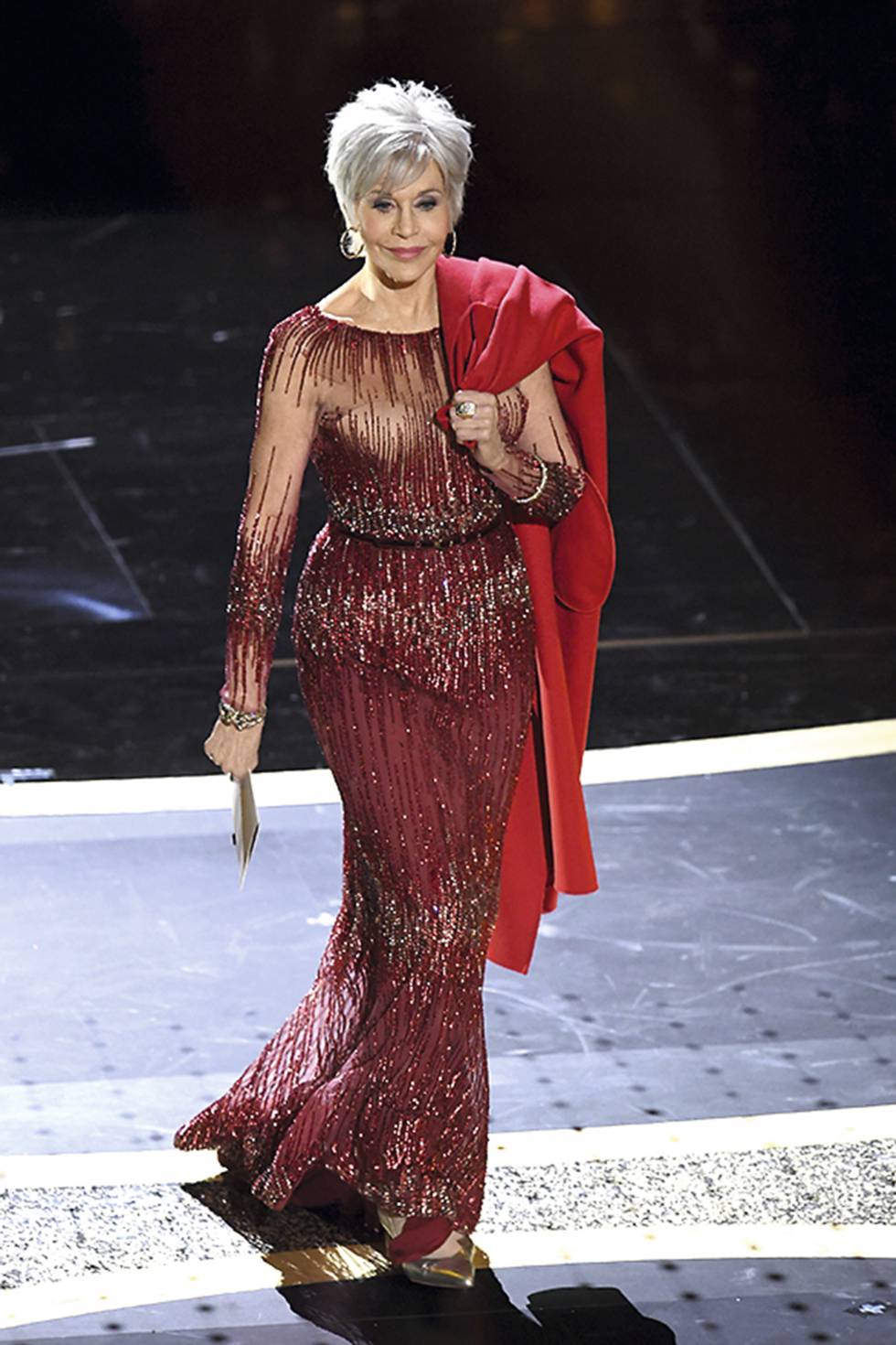 Jane Fonda, vestida de Elie Saab.
