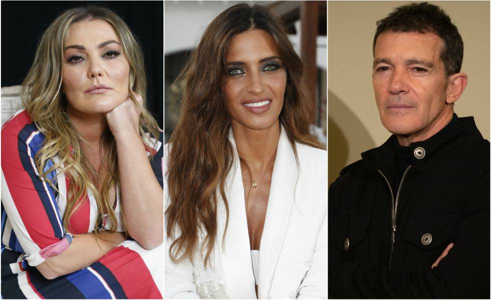 Amaia Montero, Sara Carbonero y Antonio Banderas.