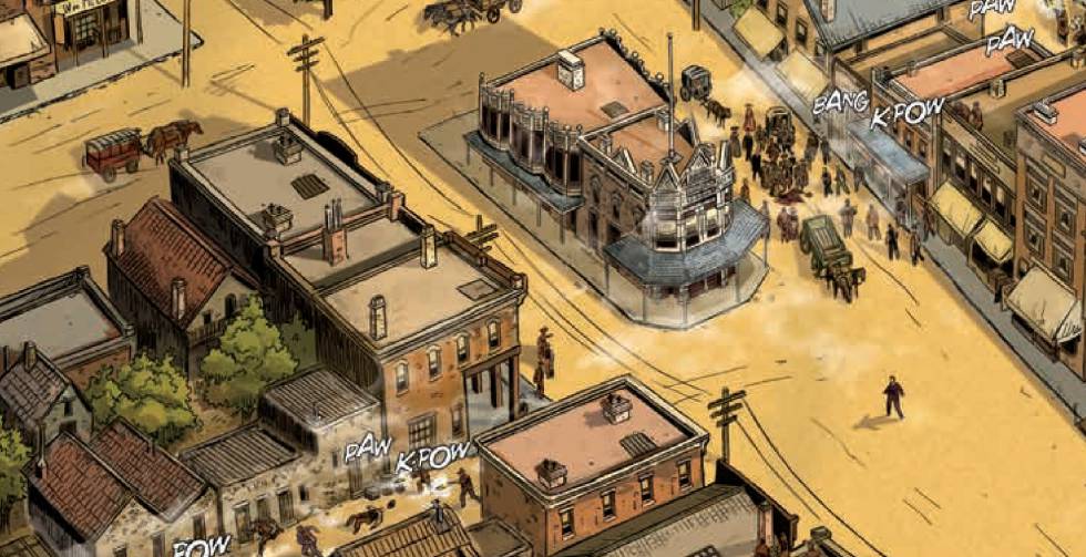 Un detalle de una 'slpash-page' de 'El último tahúr'.