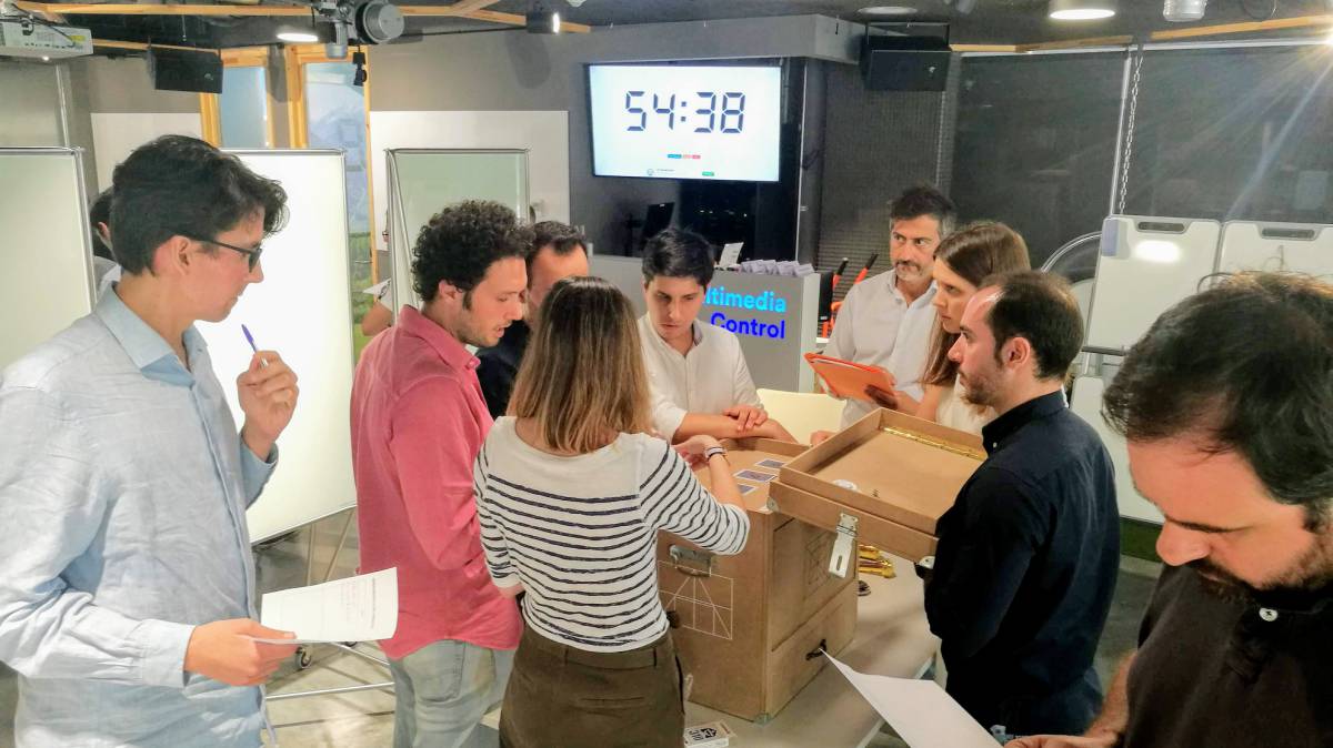 Ejercicio de 'escape room' en una escuela de negocios española.