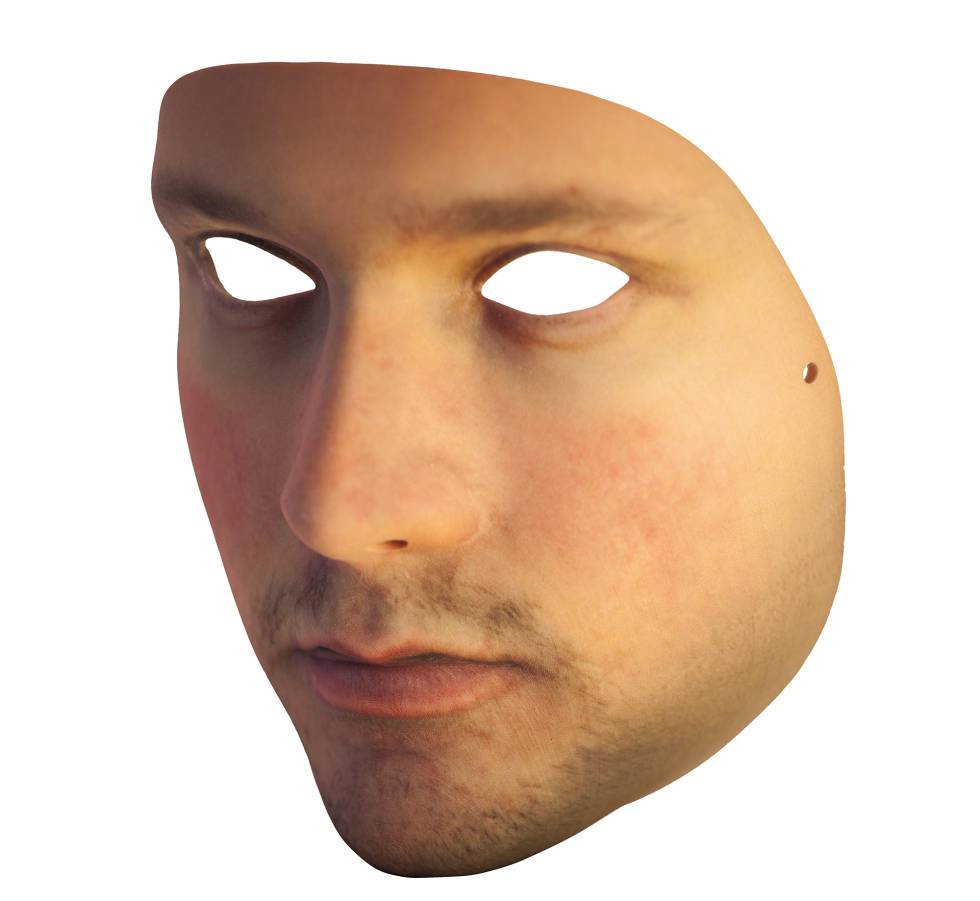 Prótesis facial en 3D para eludir la videovigilancia.