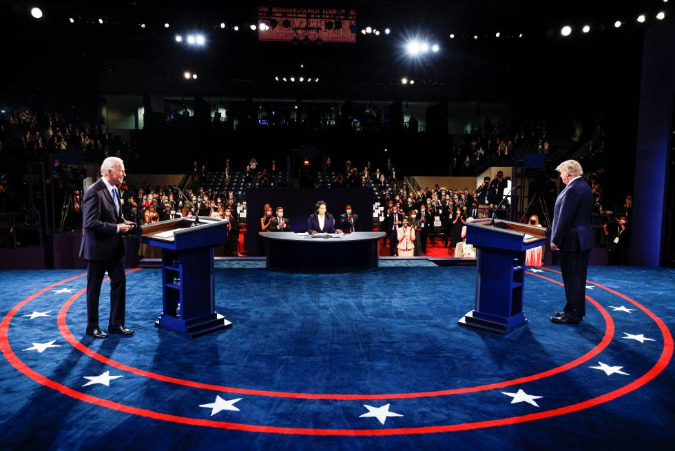 El último debate de Trump y Biden, en imágenes