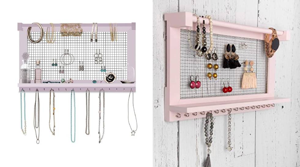 ¿Una solución para ordenar las joyas? Este organizador de estilo bohemio que se cuelga de la pared