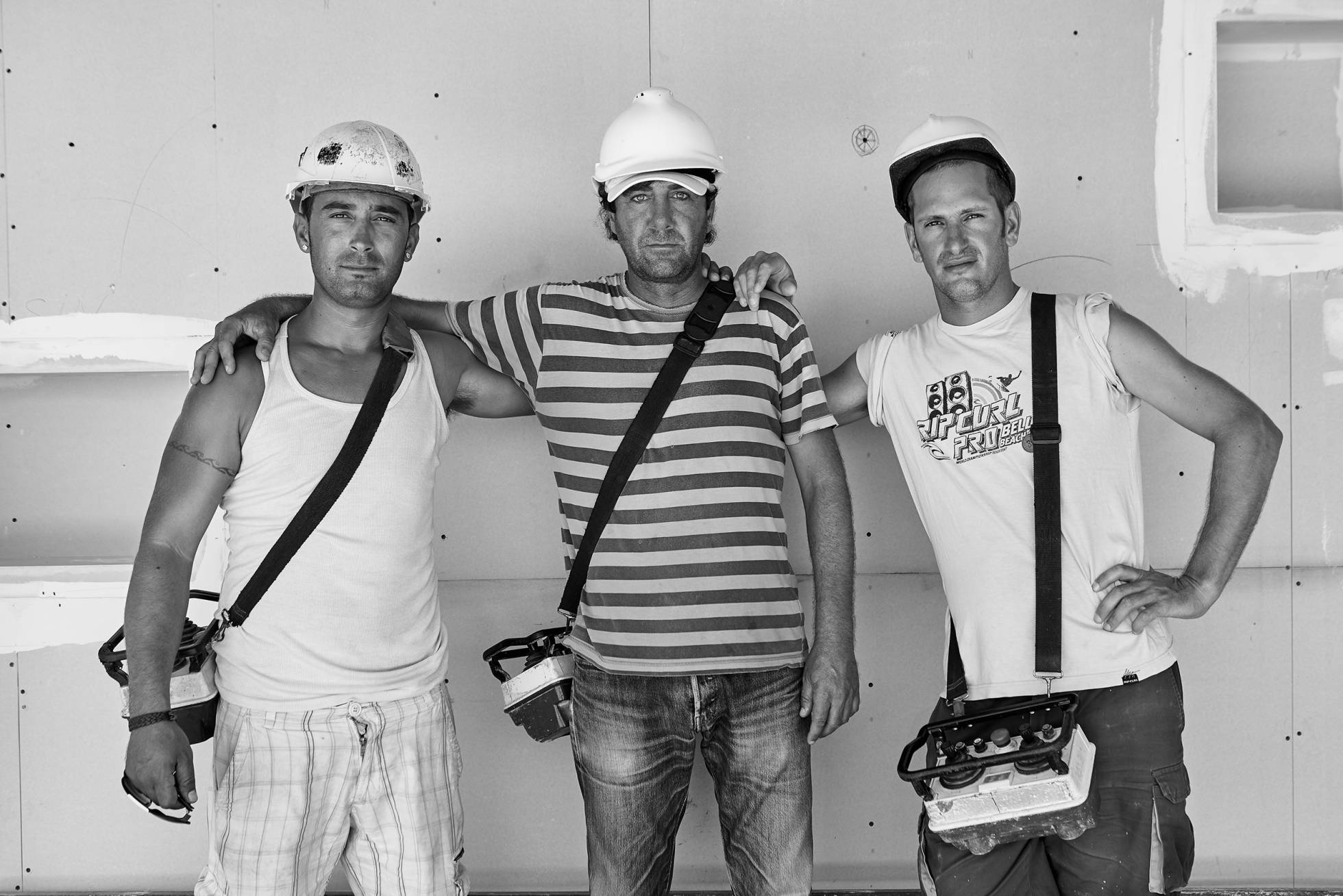 Javier, Antonio y Damián. Argentina, gruistas.