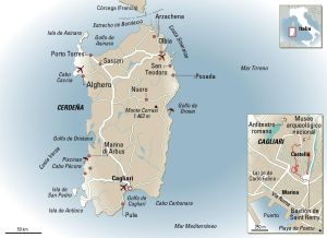 Mapa de Cerdeña