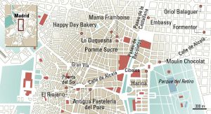 Mapa de las pastelerías.