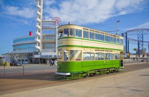 Un tranvía de Blackpool, en Reino Unido.