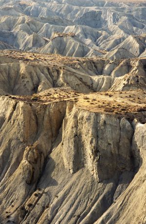 Cárcavas en el desierto de Tabernas, Almería.