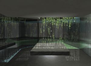 Recreación por ordenador de la habitación con spa del arquitecto Jesús Castillo Oli.rn rn