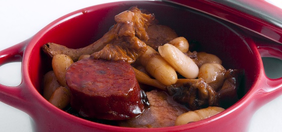 'Guiso de alubias, níscalos y rebozuelo'.
