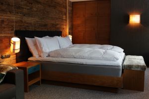 Una habitación del hotel Valluga, en Austria.