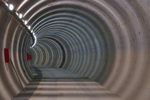 Interior del túnel del Brennero, entre Austria e Italia.