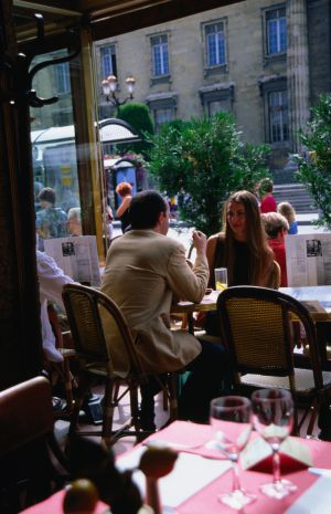 Una terraza en la ciudad.