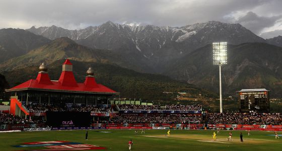 Estadio de la Himachal Pradesh Cricket Association (HPCA), en Dharamsala (India).