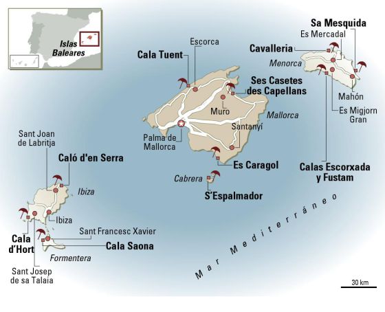 Baleares, 10 playas en la onda
