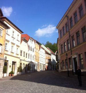 Calle Gornji, en el centro histórico de Liubliana. Calle Gornji, en el centro histórico de Liubliana.