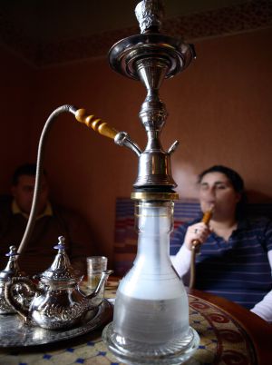 Tetería en un 'hammam', baños árabes, en Almería.