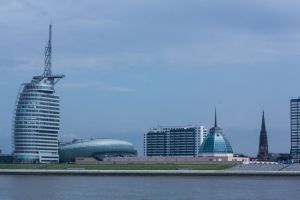 'Skyline' del puerto de Bremerhaven, en la desembocadura del río Weser.