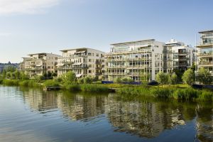 Bloques de apartamentos en Hammarby Sjöstad, ciudad 'eco-friendly' al sur de Estocolmo.