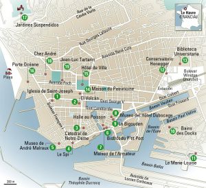 Mapa de Le Havre, en Francia.