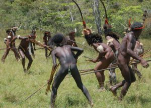 Una tribu de aborígenes en Papúa Nueva Guinea.
