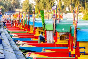 Barcos en Xochimilco, México