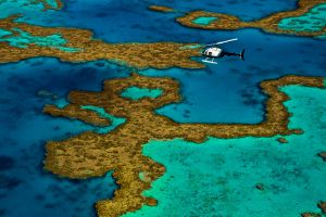 Vista aérea de la Gran Barrera de Coral, en Queensland (Australia).
