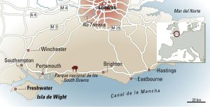Mapa de la isla de Wight