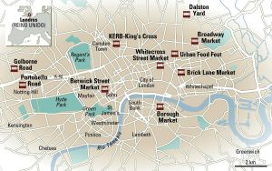 Mapa de comida callejera de Londres