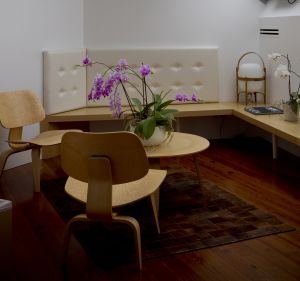 Un rincón para la lectura en el hotel Pazo de Altamira.