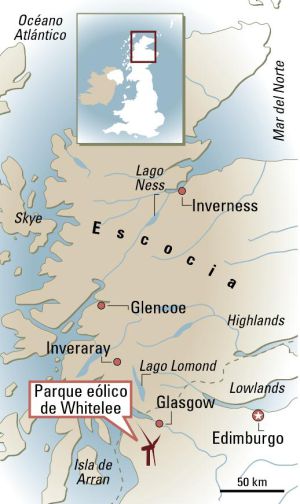 Vacaciones en el parque eólico en Escocia