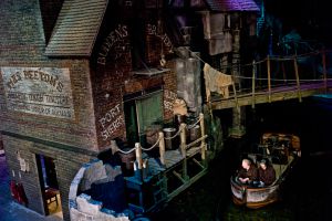 Una de las atracciones del parque Dickens World, en Chatham (Inglaterra).