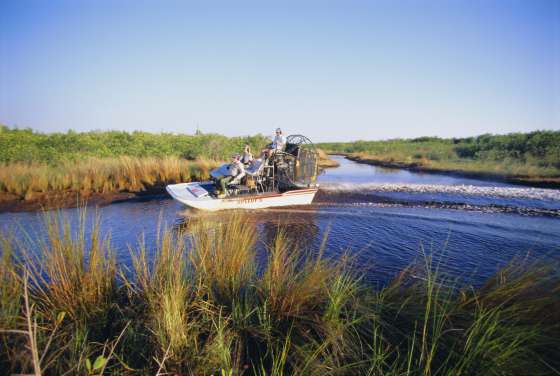 Un hidrodeslizador en los Everglades.