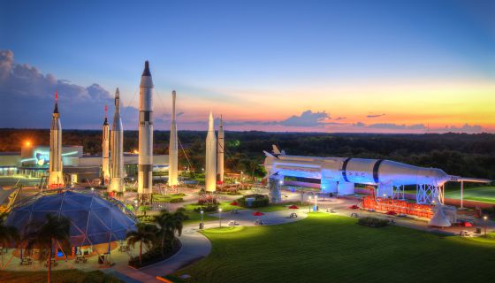 El transbordador espacial Atlantis, expuesto en el Kennedy Space Center.