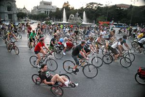 Concentración del colectivo Bici Crítica, en Madrid.