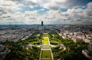 Vista del Campo de Marte desde la Torre Eiffel, en París.