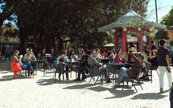 El quiosco rosa del parque del Príncipe Real, en Lisboa.